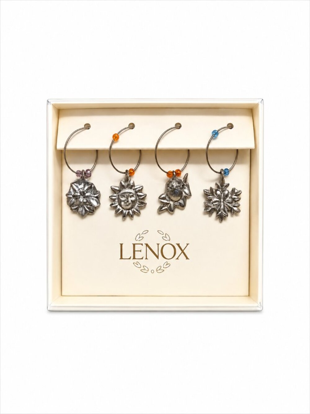 Lenox‎ 4 Seasons Wine Charms Fall Spring Summer Winter NEW in BOX
